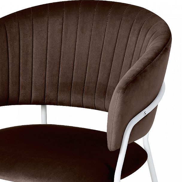 Комплект кухонных стульев Даксон коричневый велюр/белый, 4 шт. - Вид 6