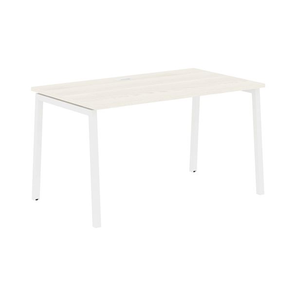 Стол прямой ELST 1380 Ясень Траун/Белый 1360х800х750 EDIS - Вид 1