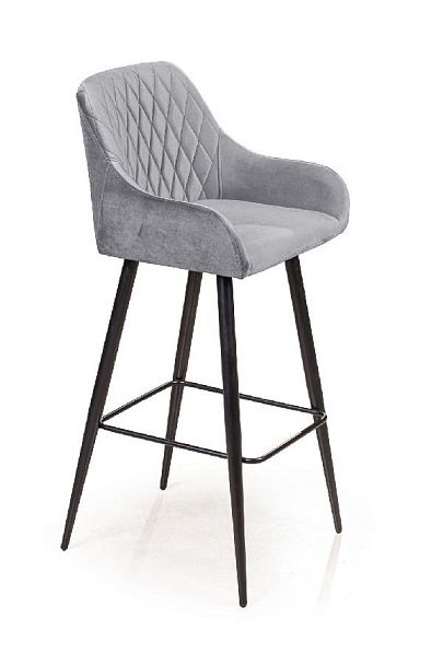 Стул барный Robert, бархат светло-серый 26 - Вид 1