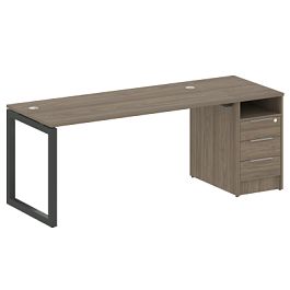 Metal System Quattro Р. ст. с тумбой на О-образном м/к 50БО.РС-СТП-1.4 Вяз/Антрацит металл 2012*720*750 - Фото предпросмотра