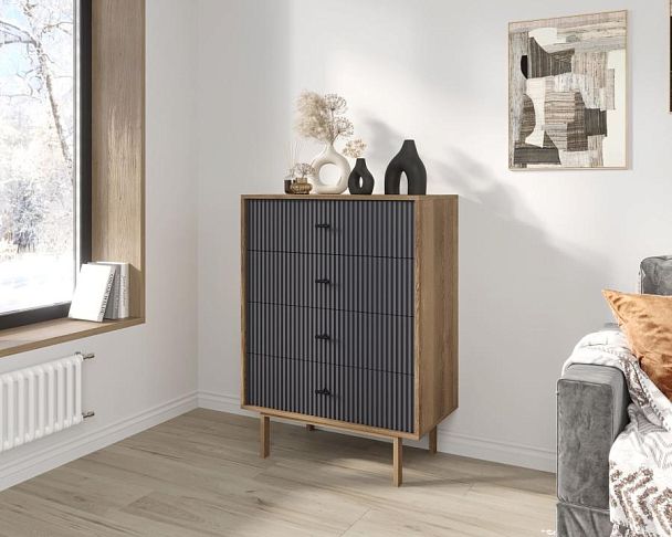 Комод вертикальный с четырьмя ящиками Emerson арт EM18/7024/L - Вид 3