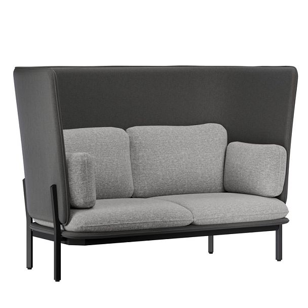 Stato Диван двухместный  с высокой спинкой STA-02 Сан 08/Сан 13/Металл Черный 1820*900*1200 - Вид 1