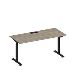 Стол письменный на электроприводе с заглушкой Elevo А2 ЧР 004 ВЛ вяз либерти/ черный гладкий - Фото предпросмотра