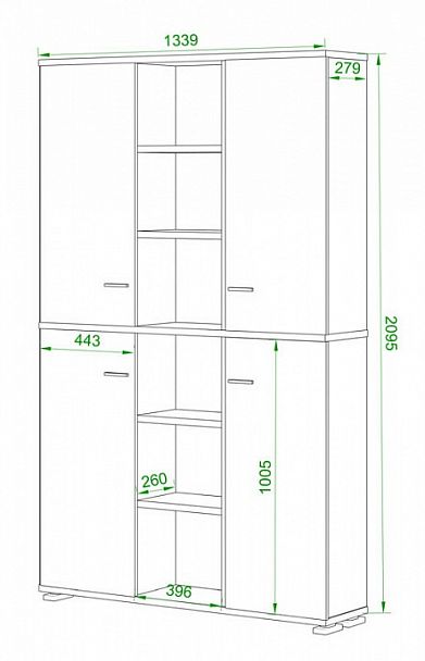 Шкаф книжный Домино нельсон ПУ-40-5 Нельсон - Вид 2