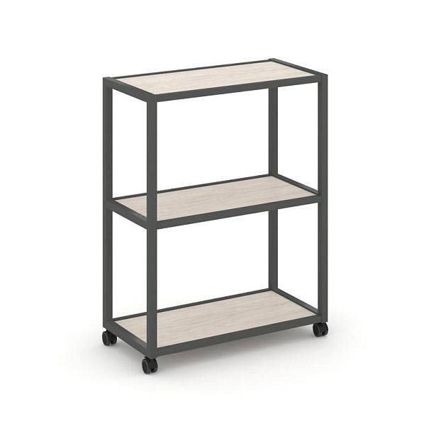 Shelf Mobile Стеллаж 3 уровня 1 секция VR.LT-STK-301.12 Денвер Светлый/Металл Антрацит 1200*400*1046 - Вид 1