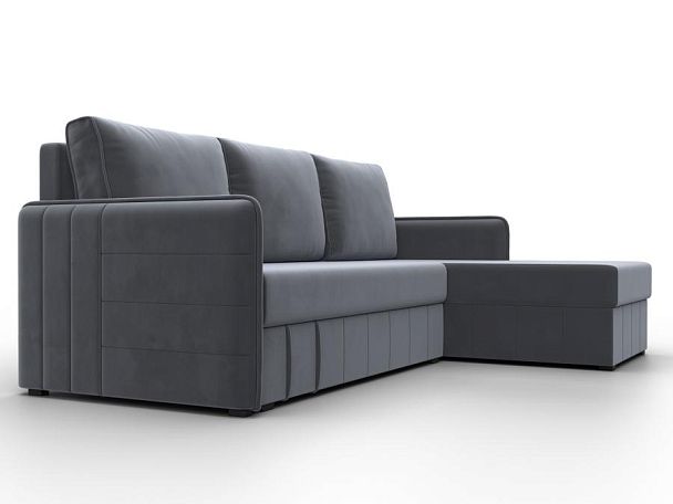 Диван угловой Слим угол универсальный Велюр серый - Вид 3