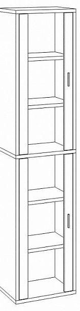 Шкаф-витрина Домино СУ(ш1в2)+2ФС Карамель - Вид 3