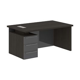 Стол письменный СП-064-25-24(L) Дуб Мореный/Серый глянец 1600х900х750 KANON - Фото предпросмотра