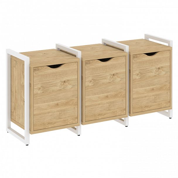 Тумба на опорах наборная "Loft" VR.L-TN-5.O тиквуд светлый/белый - Вид 1