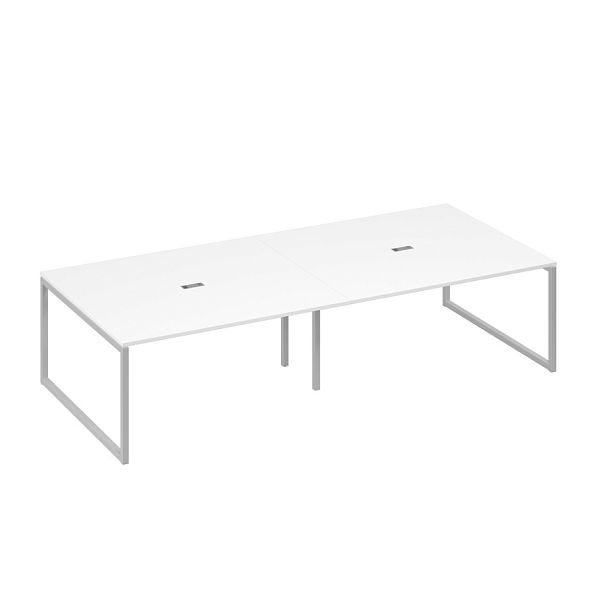 Стол 320 с опорами QUATTRO для переговоров A4 А4 Б4 136-2 БП белый премиум / металлокаркас серый - Вид 1
