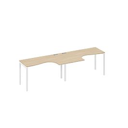 Рабочая станция Классика каркас DUE (2х140) A4 А4 Б2 033-2 БП дуб скандинавский / металлокаркас белый - Фото предпросмотра