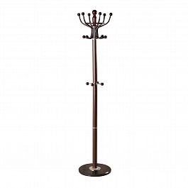 Вешалка-стойка BRABIX "CR-282", металл/мрамор, 1,8 м, на диске диаметром 36 см, 6 крючков + 4 дополнительных, коричневая, 601745 - Фото предпросмотра