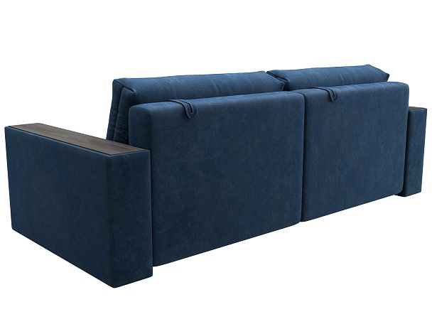 Диван прямой с декором Лига-049 НПБ Велюр синий - Вид 5