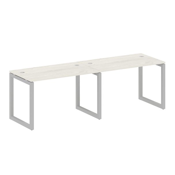 Metal System Quattro Р. ст. на 2 раб. места на О-образном м/к 50БО.СМ-2.2 Дуб наварра/Серый металл 2400*720*750 - Вид 1