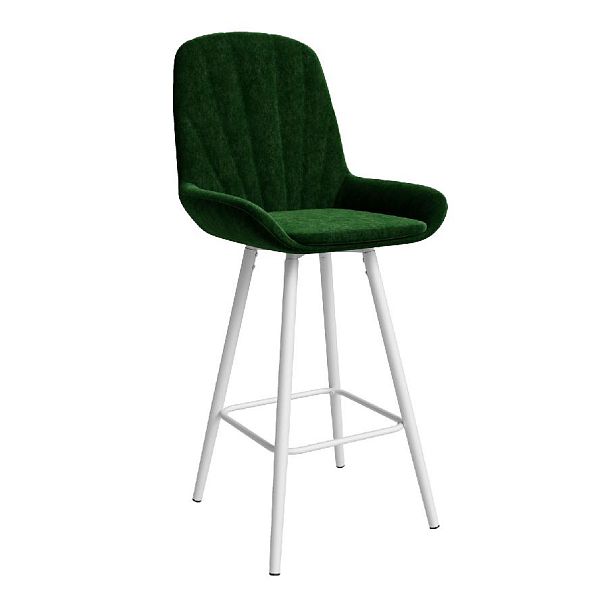 Стул ЮККИ Основание №5 Барный конус Белое Вельвет Зеленый - Вид 1