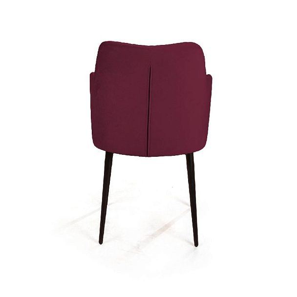 Стул с подлокотниками Hunt ромб, бархат красный 16 new / чёрный конус - Вид 6