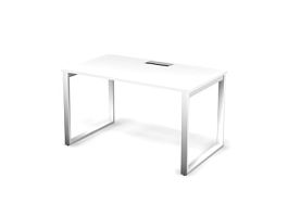 MATRIX 121S104-O Стол прямой, проводник Merida (O-обр. опоры) 1380х780х775 Белый - Фото предпросмотра