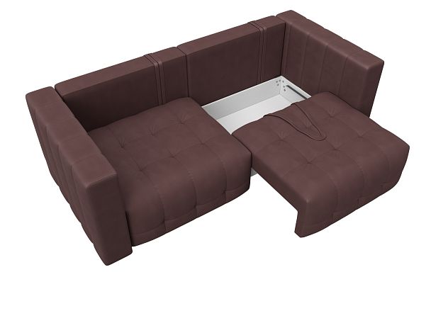 Диван прямой Лига-052 НПБ Замша бордовый - Вид 7