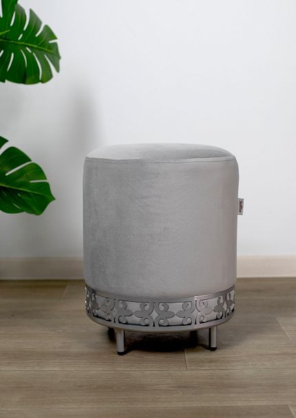 Банкетка Sheffilton SHT-B20-1 серое облако/хром лак - Вид 3