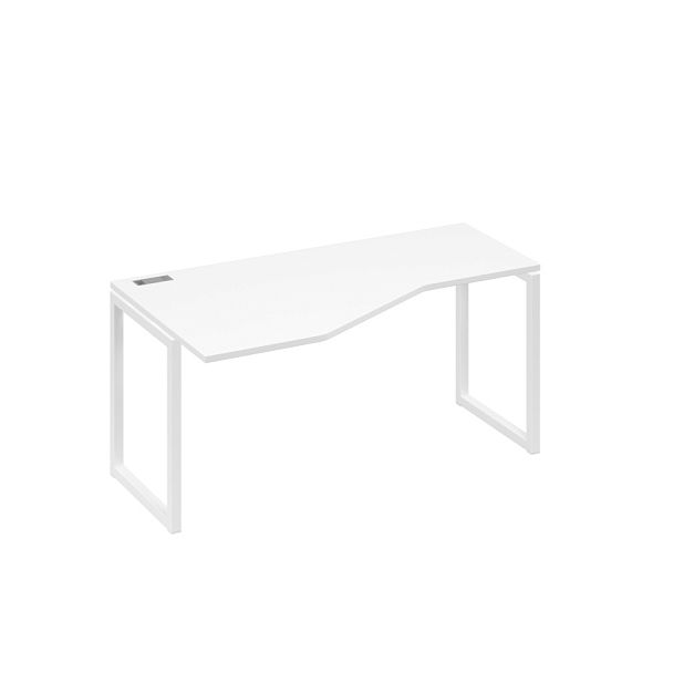 Стол эргономичный левый "Техно" на металлокаркасе QUATTRO A4 А4 Б4 055 БП белый премиум / металлокаркас белый - Вид 1