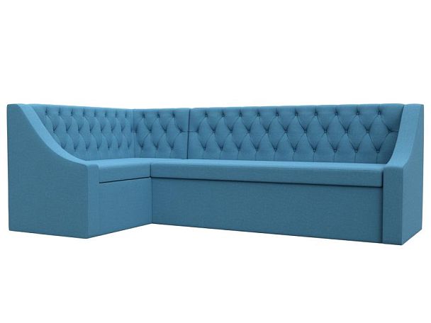 Диван кухонный угловой Мерлин левый угол Рогожка голубой - Вид 1