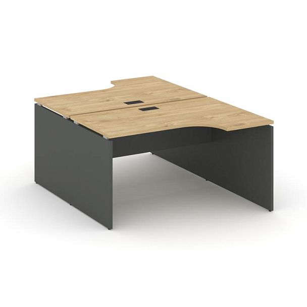 Стайл Проджект Рабочая станция эргоном. SN-D.DRPA-022 Тиквуд Светлый/Антрацит NEW/Черная Заглушка 15 - Вид 1