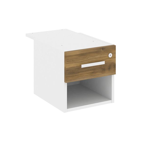 Concept Тумба с открытой нишей и 1 ящ. CN.PT-005 W Сандал Янтарный/Белый Бриллиант 347*573*336 - Вид 1