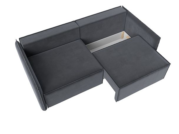 Диван прямой Либерти (полностью велюр серый) - Вид 7