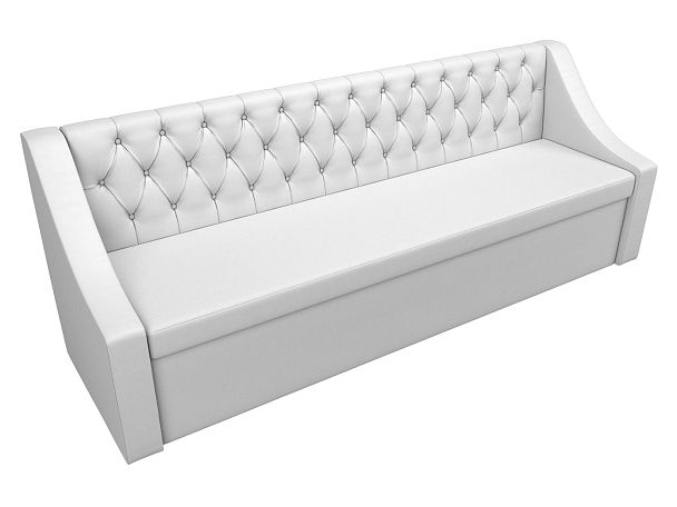 Кухонный прямой диван Мерлин (полностью экокожа белая) - Вид 5