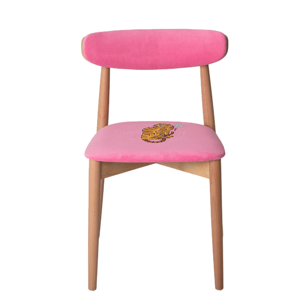 Стул Роквелл вышивка тигр с трубкой, велюр TEDDY 833 - Вид 3