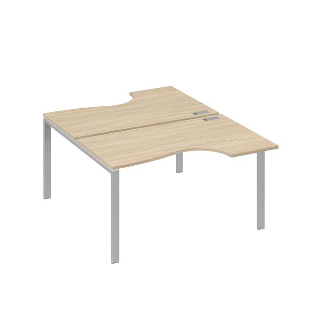 Рабочая станция (2х140) каркас UNO со столами Классика A4 А4 Б1 184 БП дуб скандинавский / металлокаркас серый - Вид 1
