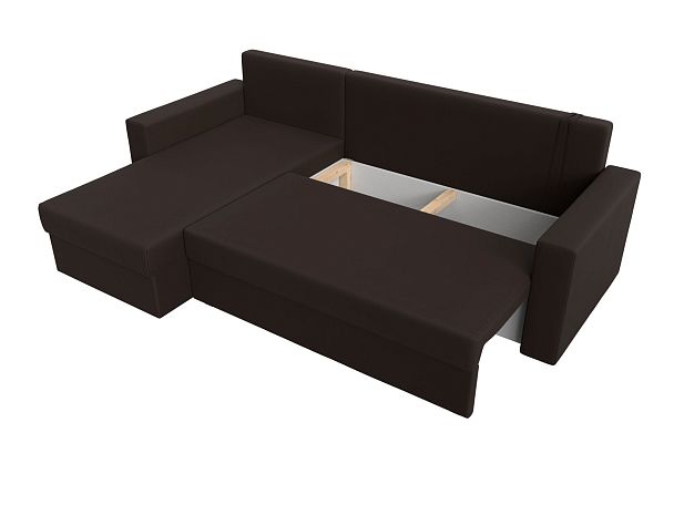 Угловой диван Траумберг Лайт левый (полностью экокожа коричневая) - Вид 8