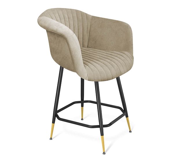 Стул полубарный Sheffilton SHT-ST31-C1/S148-1 ванильный крем/черный муар/золото - Вид 2