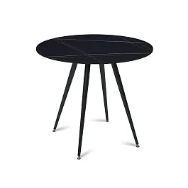 Стол круглый Nik 80, керамика матовая Black Gold - Фото предпросмотра