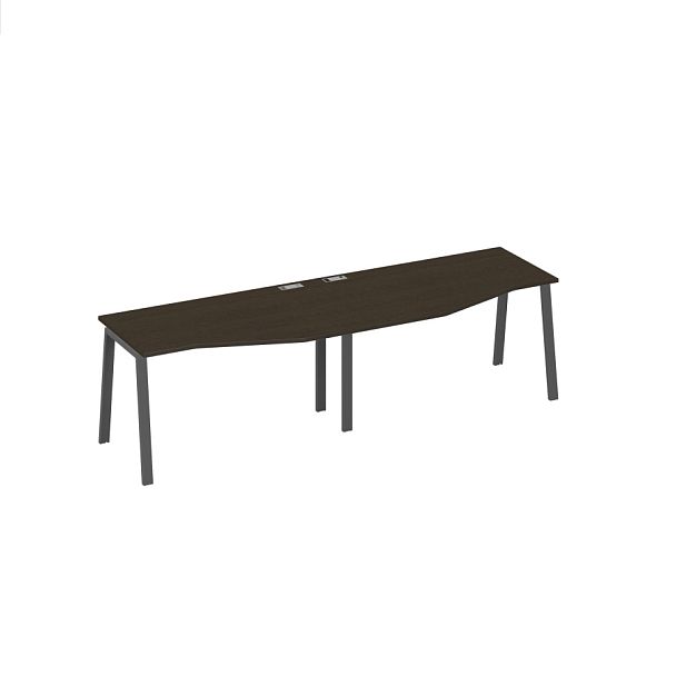 Рабочая станция (2х140)  столы Техно на опорах TRE A4 А4 Б3 063-2 БП венге / металлокаркас антрацит - Вид 1