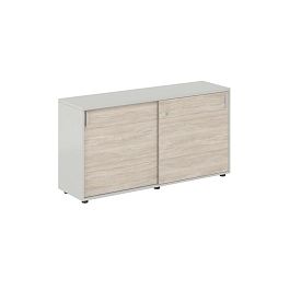 Шкаф купе 1438х400х750 низкий, с замком / корпус цвет: серый бархат, фасады: дуб светлый Сигма / Sigma - Фото предпросмотра