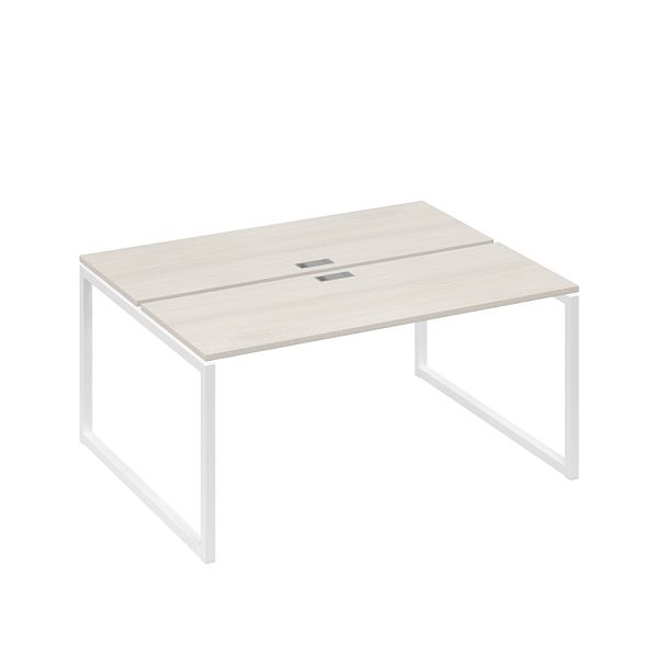 Рабочая станция каркасе QUATTRO (2х160) A4 А4 Б4 172 БП дуб / металлокаркас белый - Вид 1
