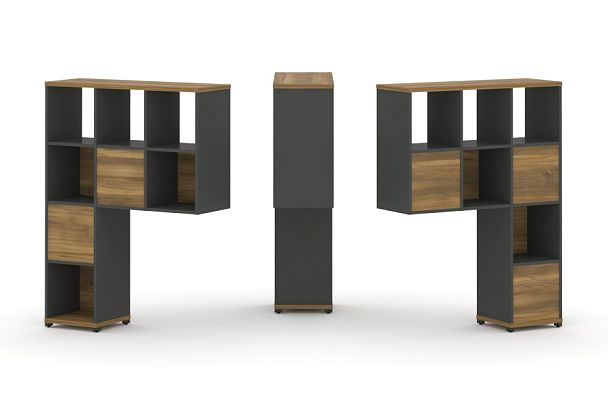 Concept Надставка высокая CN.DNV-003 Сандал Янтарный/Антрацит/Металл Антрацит 1099*350*1486 - Вид 1