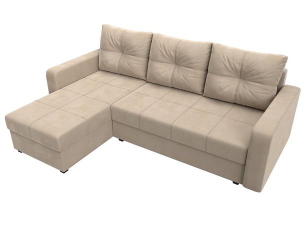 Диван угловой Ливерпуль Лайт левый угол Велюр бежевый - Вид 5