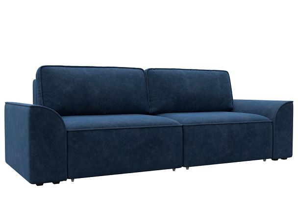 Диван прямой Лига-048 НПБ Велюр синий - Вид 1