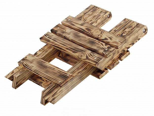 Табурет складной деревянный, сосна, цвет зебра - Вид 3