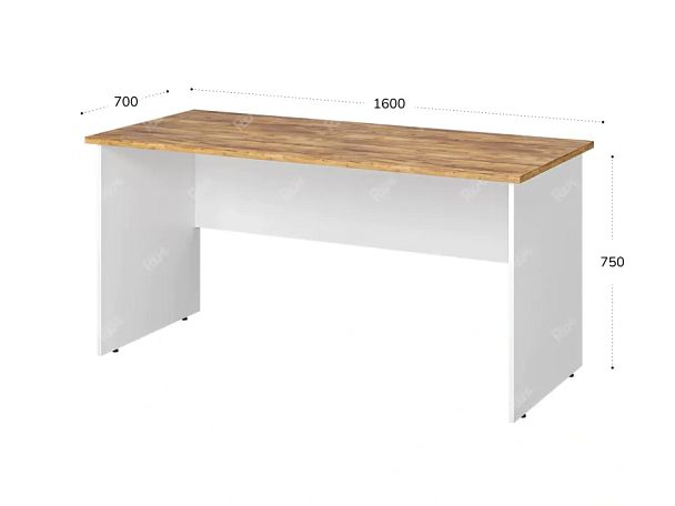 TANDEM RTD028-160-SH Стол прямоугольный ун-й 1600х700х750 Таксония шоколадная/Белый - Вид 2