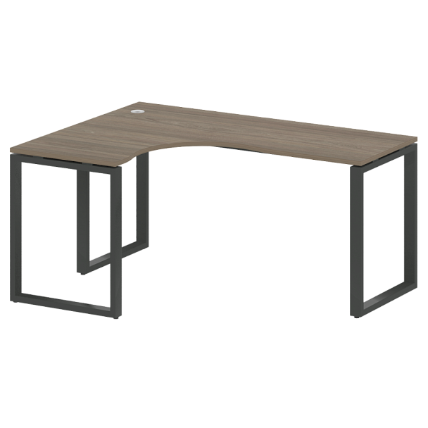 Metal System Стол криволинейный левый на О-образном м/к БО.СА-4 (L) Вяз/Антрацит металл 1600*1200*750 - Вид 1