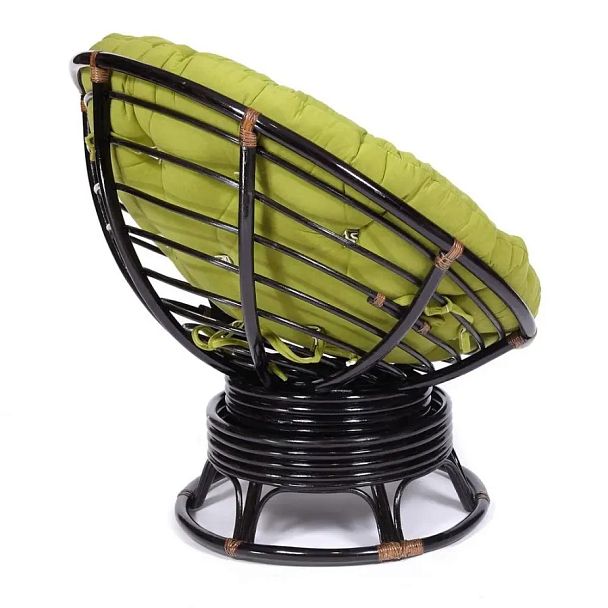 Кресло-качалка Папасан/Papasan (W 23/01 B) /с подушкой/Antique brown (античный черно-коричневый) - Вид 2