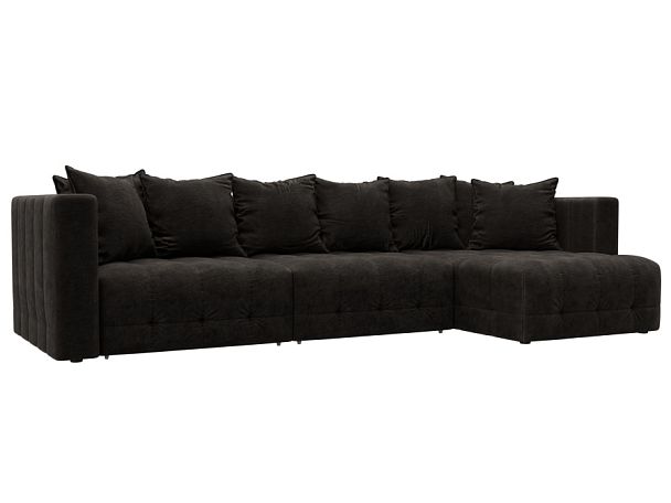 Диван угловой Лига-052 НПБ Лонг угол универсальный Велюр коричневый - Вид 1