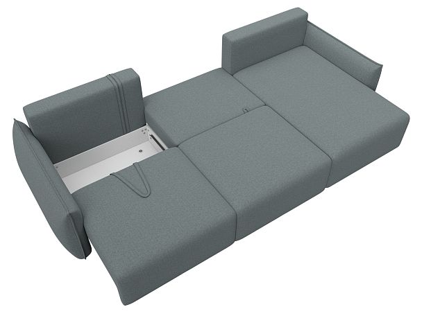 Диван угловой Лига-051 НПБ Лонг угол универсальный Рогожка серый - Вид 8