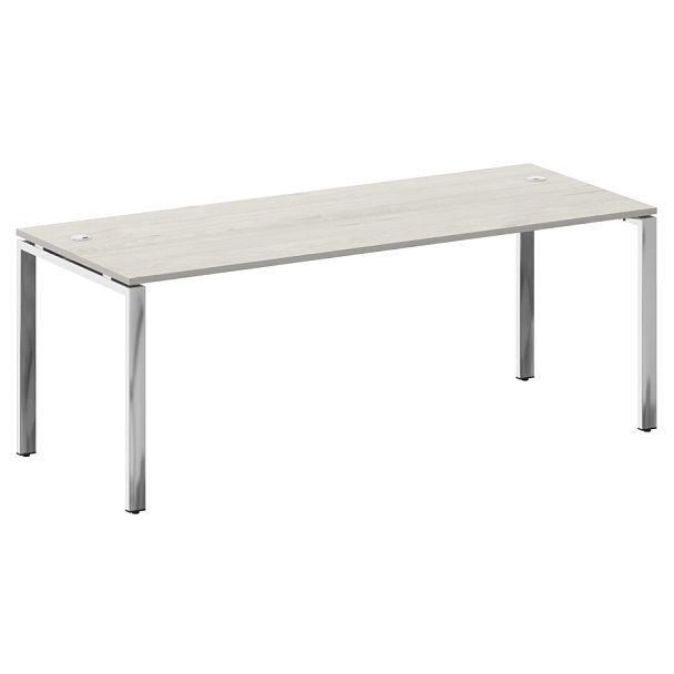 Metal System Direct Стол рабочий руководителя на П-обр. м/к БП.СРР-6.8 Дуб наварра/Нерж. сталь 2000*800*750 - Вид 1