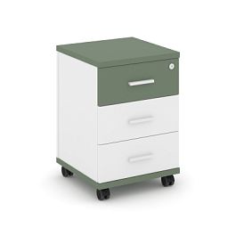 Concept Тумба мобильная 3 ящ. CN.TUM-003 W Кобо/Белый Бриллиант/Металл Белый 420*420*615 - Фото предпросмотра