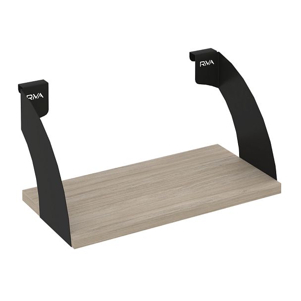 Навесные полки. Кронштейны+ЛДСП полка 400мм MAN-41-4 Дуб аттик/Чёрный металл 400*220*200 - Вид 1