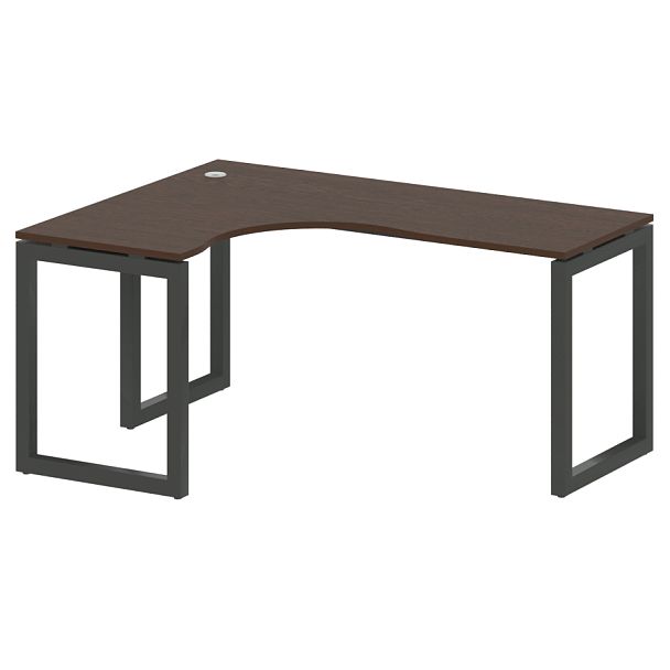 Metal System Quattro Стол криволинейный левый на О-образном м/к 50БО.СА-4 (L) Венге/Антрацит металл 1600*1200*750 - Вид 1